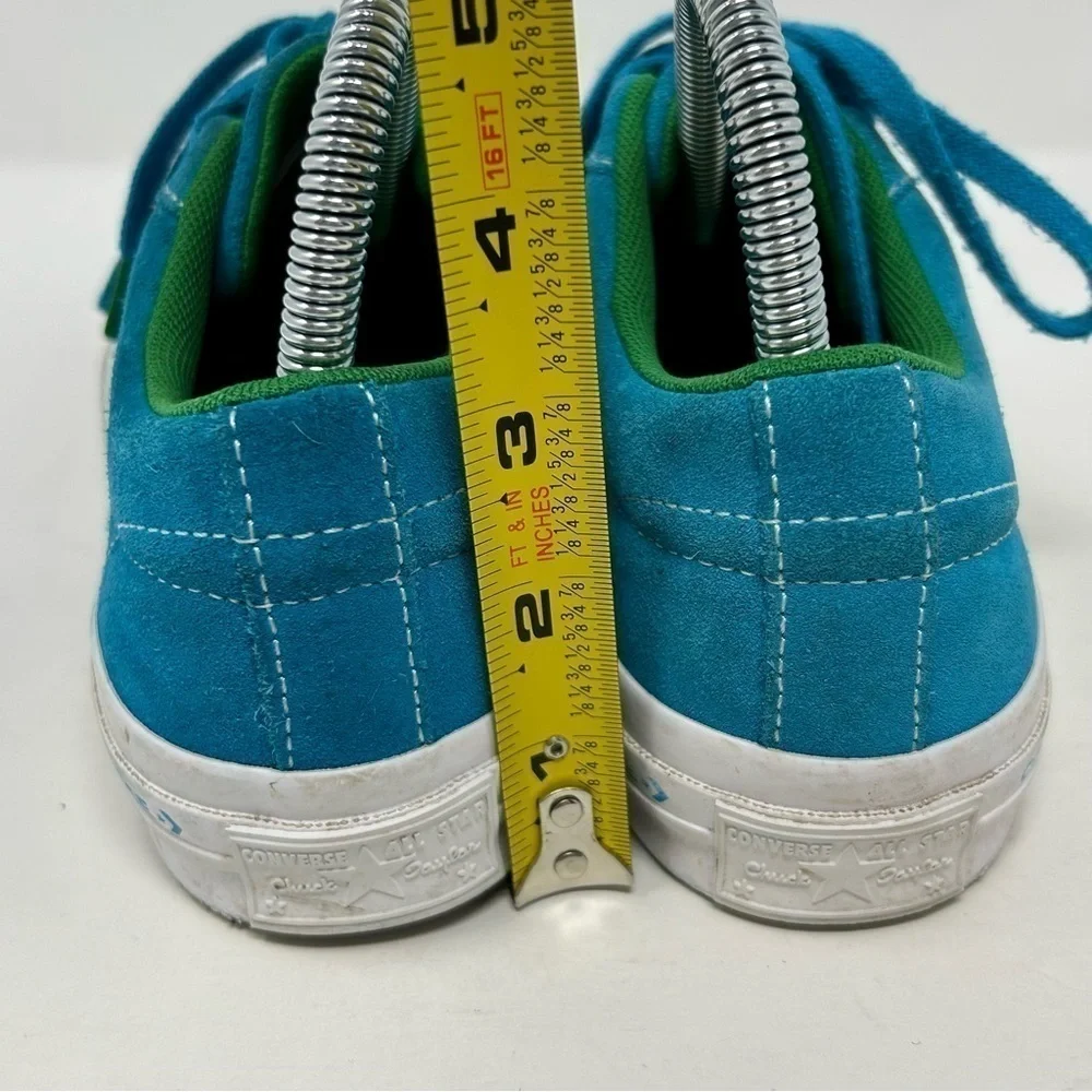 Converse One Star Bright Blue Leather Lace Up Low Top Kid's Sneakers Size 5